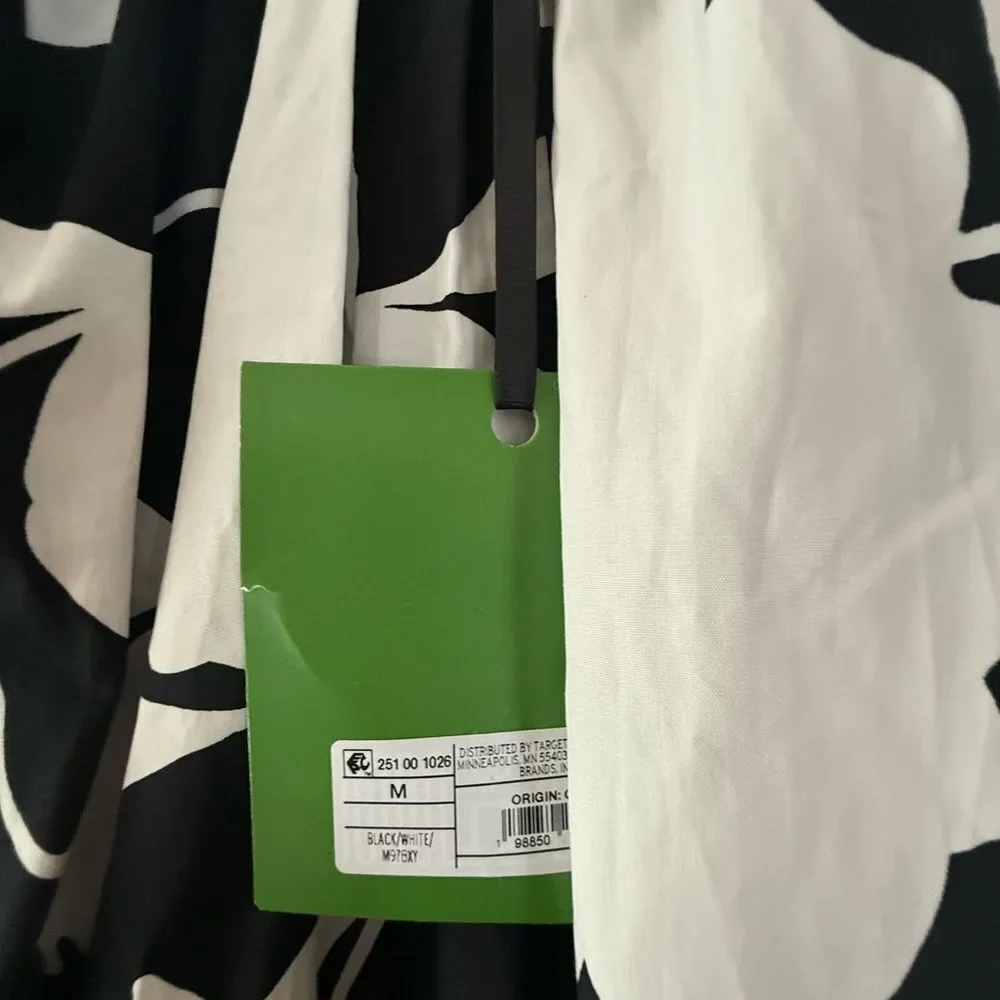 New Kate spade NY x Target Rose Volume Midi Black and White Floral A-Line Skirt